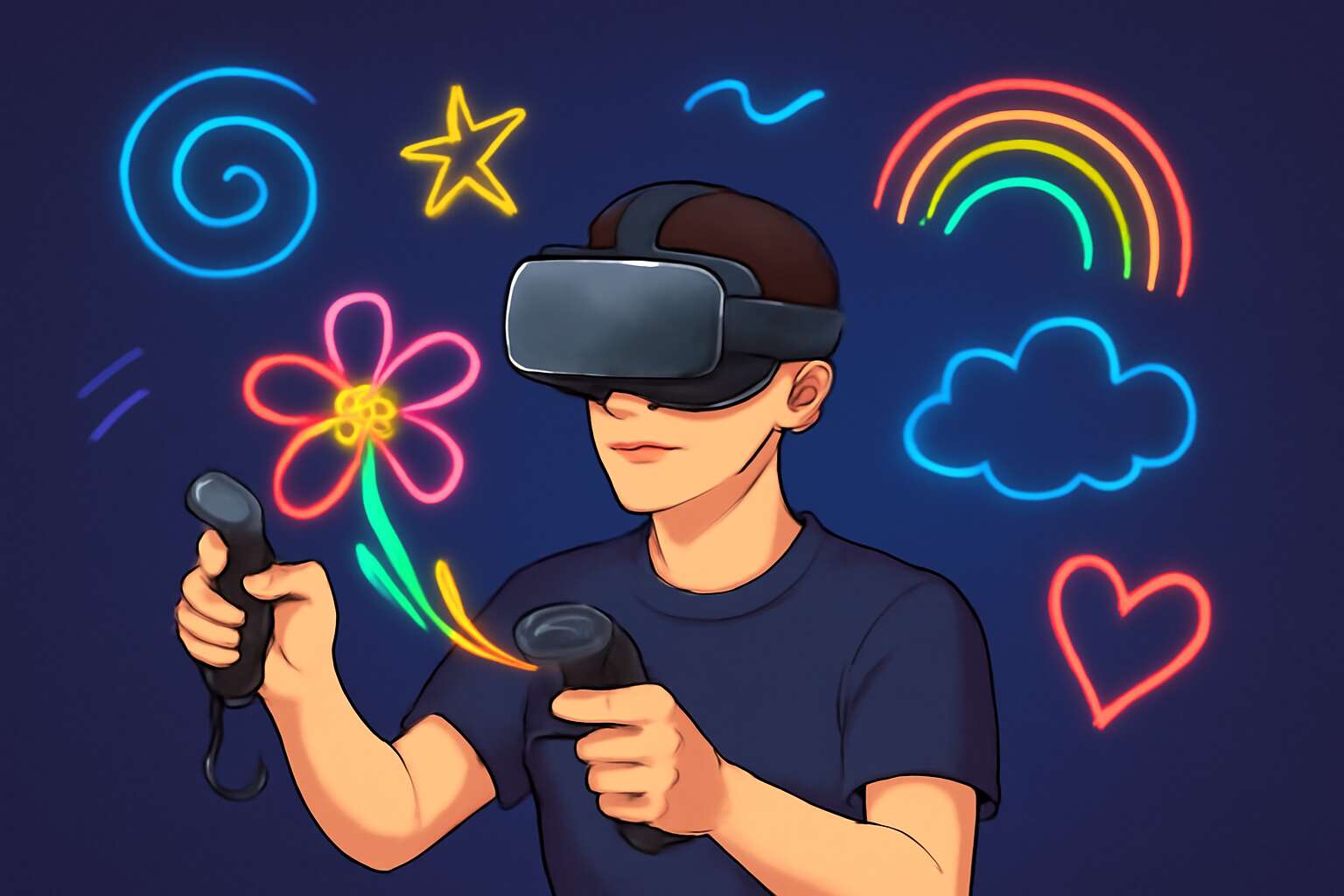 vr headset drawing easy