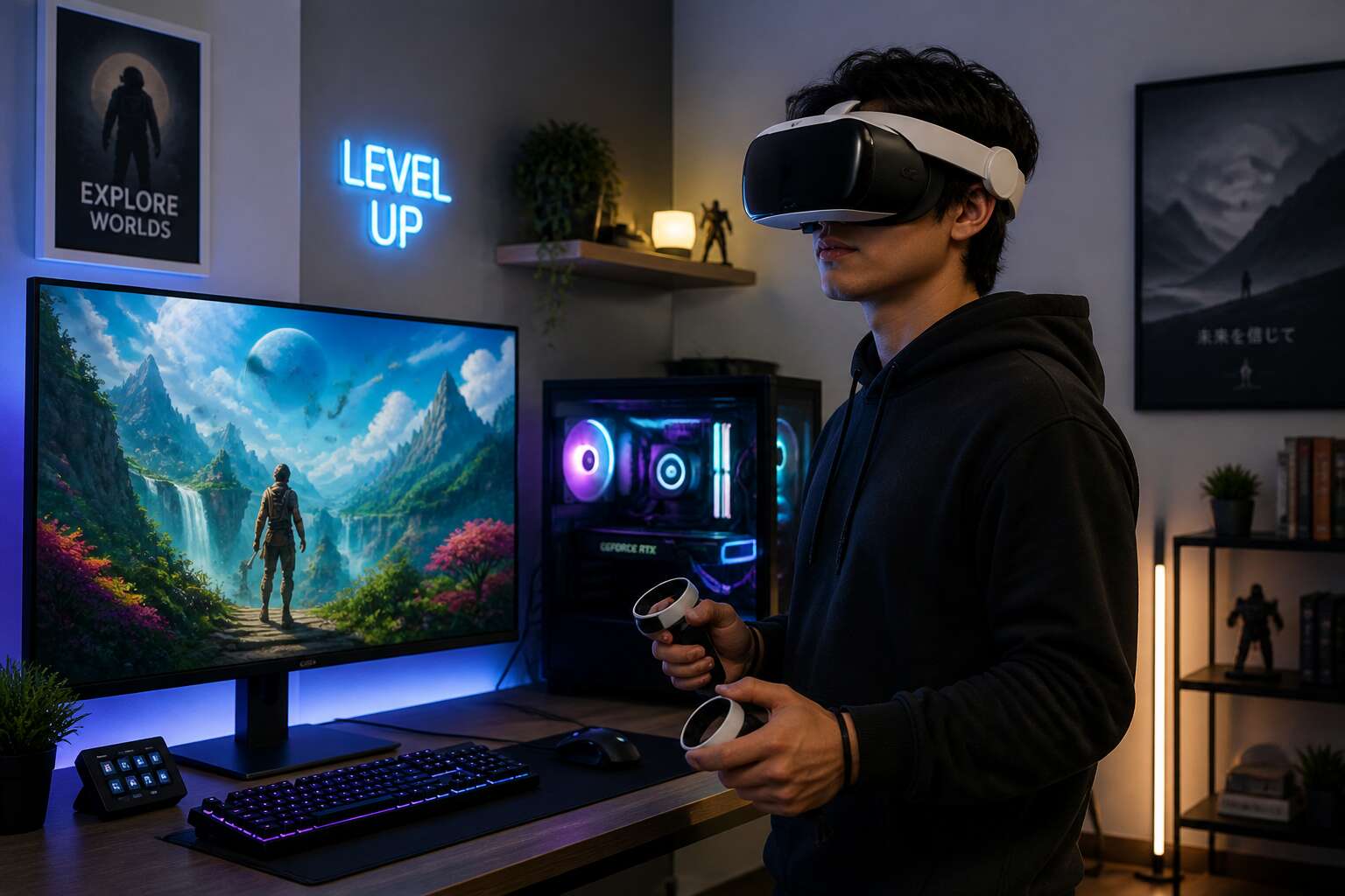 vr headset and pc